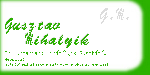 gusztav mihalyik business card